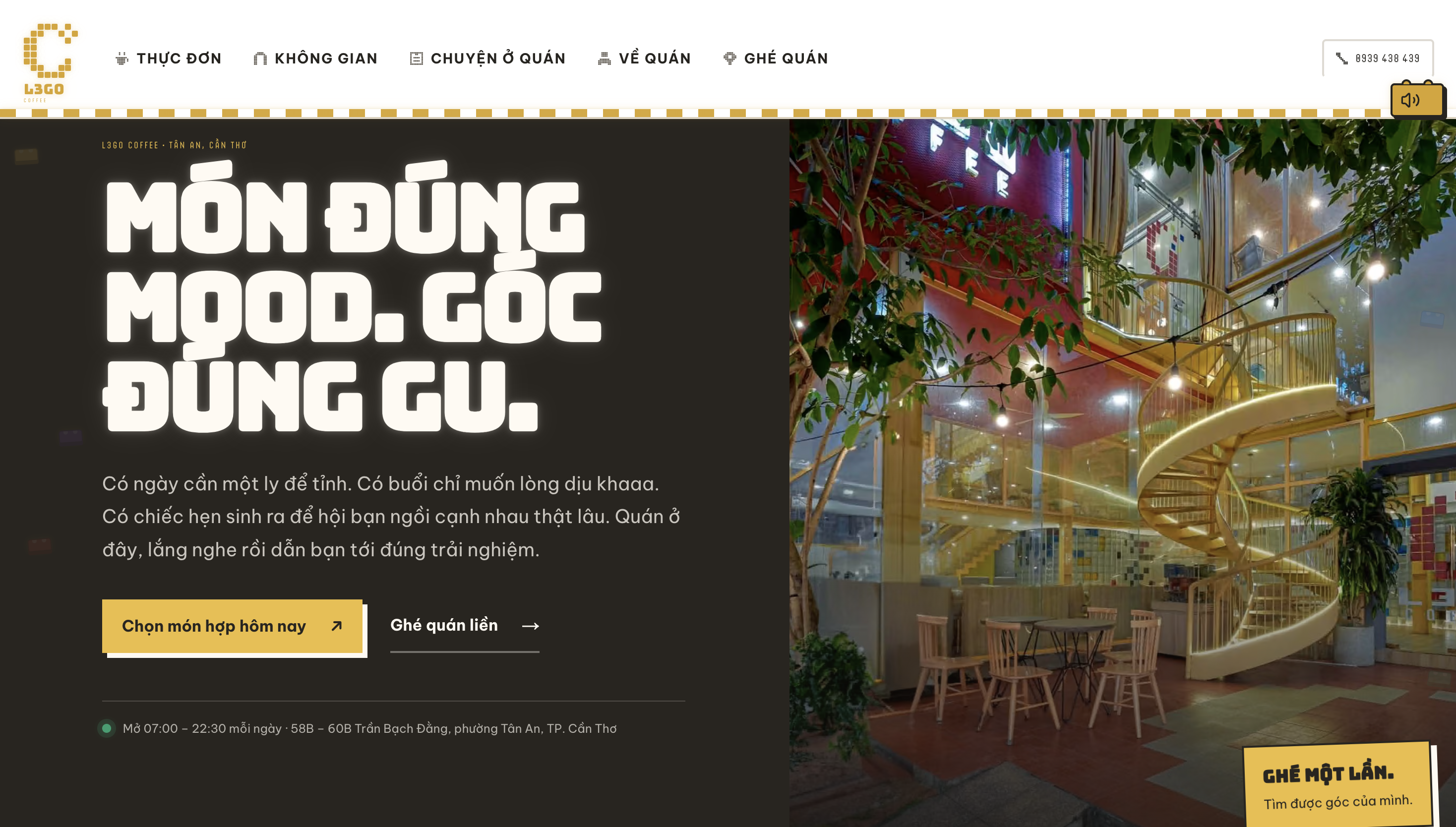 Trang chủ website L3GO Coffee